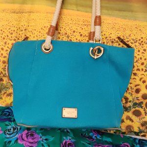 Michael Kors Blue Canvas Shoulder, Rope. Ancor Ocean